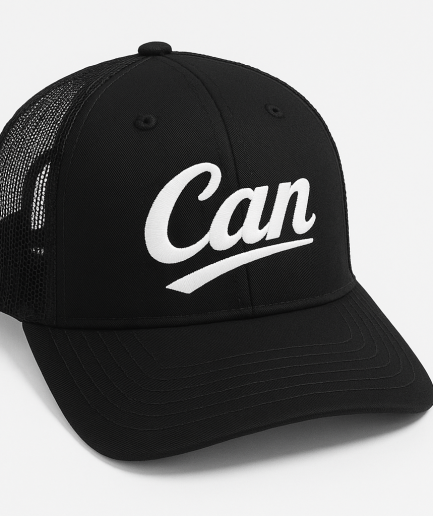 CAN Black and White Trucker
