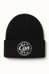 CAN World Black and White Beanie