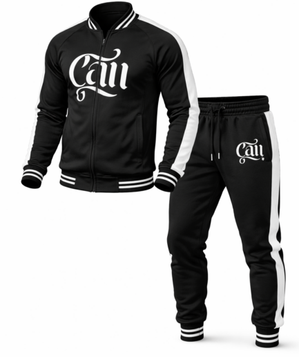CAN Black & White Old English Tracksuit