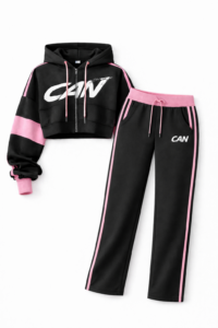 CAN Black & Pink Tracksuit Set