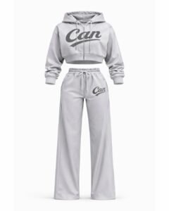 CAN Grey Crop Tracksuit Uncuffed