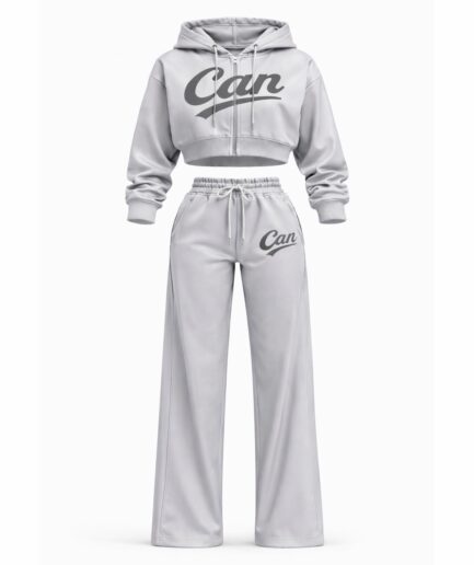 CAN Grey Crop Tracksuit Uncuffed