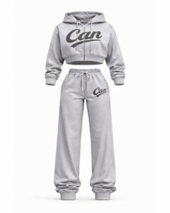 CAN Grey Crop Tracksuit Cuffed