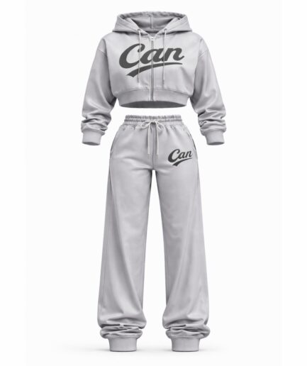 CAN Grey Crop Tracksuit Cuffed