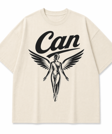 CAN Cream & Black Angel in disguise Oversized Tee