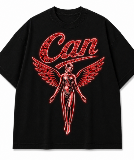 CAN Rose Black Angel in disguise Oversized Tee