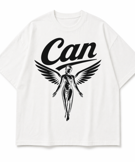 CAN White & Black Angel in disguise Oversized Tee