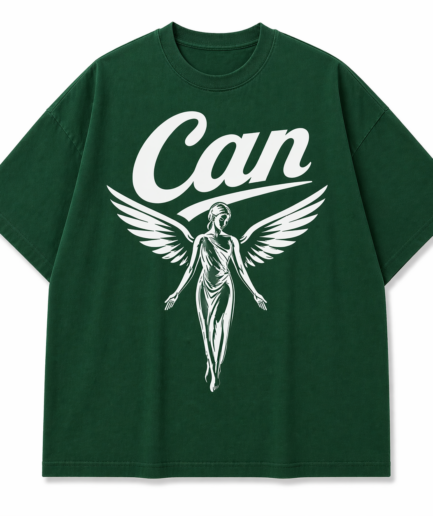 CAN Dark Green Angel in disguise Oversized Tee