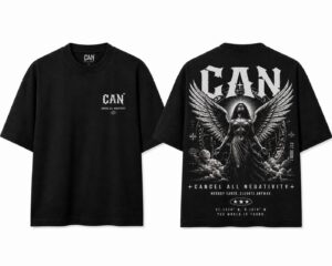 CAN Black Rising Angel Oversized Tee