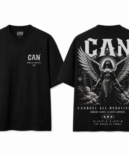 CAN Black Rising Angel Oversized Tee